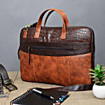 Vivinkaa Coffee & Tan Laptop Bag