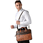 Vivinkaa Coffee & Tan Laptop Bag