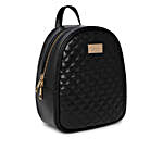 Kleio Black Quilted Backpack