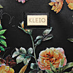 Kleio Floral Printed Black Tote Bag
