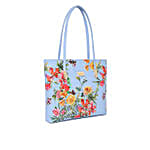 Kleio Floral Printed Turquoise Tote Bag