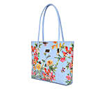 Kleio Floral Printed Turquoise Tote Bag