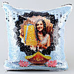 Personalised Happy Diwali Sequin Cushion