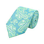 Blue Paisley Tie With Pocket Square