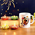 Personalised Diwali Special Mug & Diyas