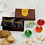 Colourful Diyas & Assorted Cookies