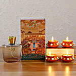 Set Of 4 Diyas & Damante Kabir Perfume