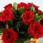 Red Roses In Happy Anniversary Vase