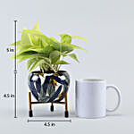 Money Plant In Leaf Printed Metal Pot