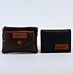 Set Of 2 Personalised Leather Coin & Card Wallets