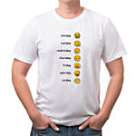 7 Days Emojis Unisex White T-Shirt- Large