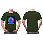 Buddha Unisex Olive Green T-Shirt- Small