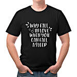 Why Fall In Love Unisex Black T-Shirt- Small