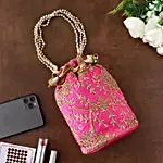 Gold Embroidered Potli Bag