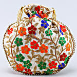 Thread Embroidery Potli Bag
