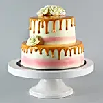 Dripping 2 Tier Butterscotch Cake- 1.5 Kg