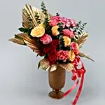 Charismatic Mixed Roses & Carnations Samadhan Vase