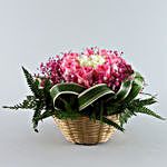 Blissful Light Pink & White Roses Basket