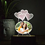 Personalised LED Night Lamp With Hearts