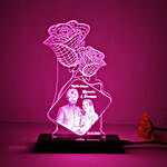 Personalised Rose Couple LED Lamp