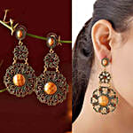 Brown Floral Earrings