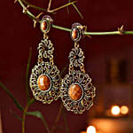 Brown Floral Earrings