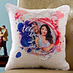 Personalised V-Day Special Double Side Sequin Cushion