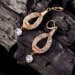 Contemporary Tear Drop Pendant With Chain & Earrings