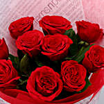 Appealing Red Roses Double Wrapped Bouquet