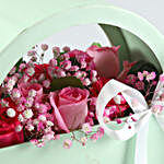 Beautiful Mixed Roses Moon Basket
