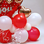 Love You White & Red Balloon Bouquet