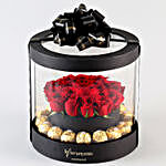 Red Roses & Ferrero Rocher Premium Black Box