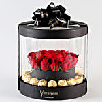 Red Roses & Ferrero Rocher Premium Black Box