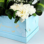 Serene White Carnations Box