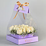 Serene White Roses Gift Arrangement