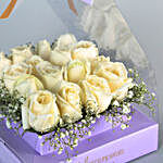 Serene White Roses Gift Arrangement