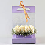 Serene White Roses Gift Arrangement