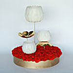 Luxury Carnations & Lotus Stand With Candle