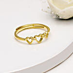 Giva Anushka Sharma Golden Triple Heart Ring
