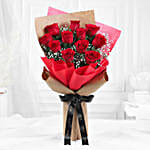 Romantic 10 Red Roses Bouquet