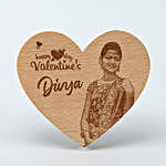 Personalized heart shaped wooden frame with image
