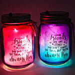 LED Good Friends Quote Mason Jar