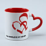Personalised Red Heart Handle Mug
