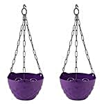 plastic hanging planter with metal chain 5 5 7 5 inches