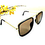 Porus Club Rectangular Sunglasses- Brown