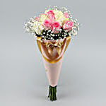 Pink & White Roses Conical Arrangement