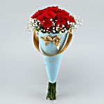 Ravishing Red Roses Conical Arrangement