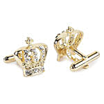 Golden Cufflinks With Lapel Pin & Tie Pin