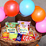 Colourful Balloons Happy Holi Basket