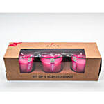 Set of 3 Fragrant Votive Glass Candles- Rose